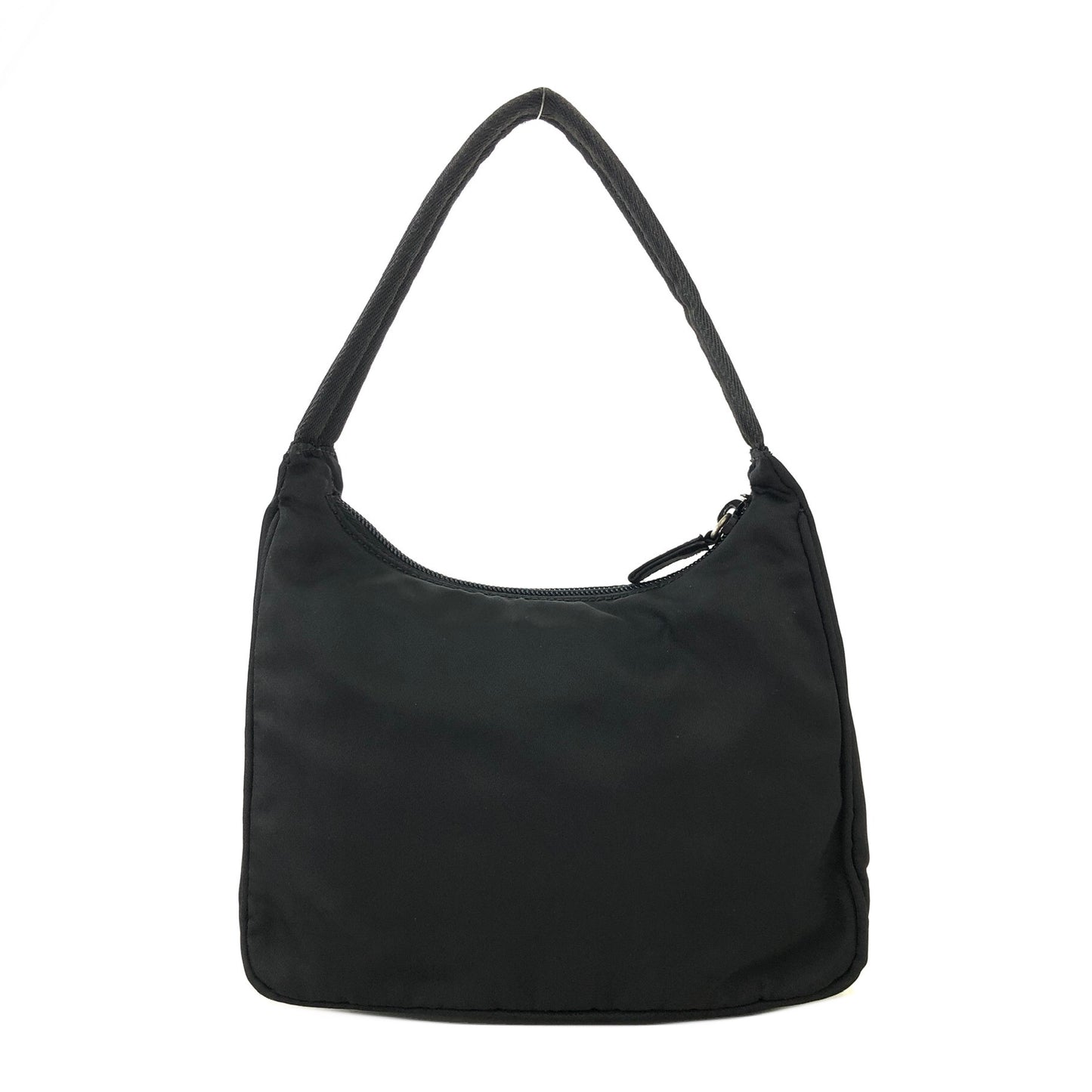 PRADA Triangle Logo Nylon Handbag Hobobag Black Vintage 7rgvu7