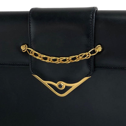 Cartier Leather Chain Shoulder bag Navy Vintage p4nrjw