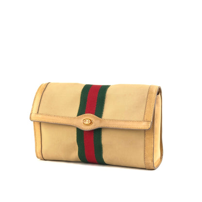 GUCCI Sherry line GG clutch bag beige vintage old Gucci sas3ug