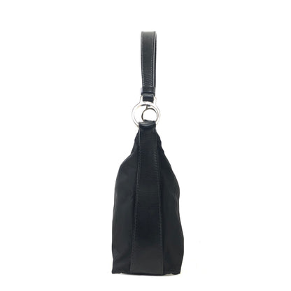 PRADA Triangle Logo Nylon Handbag Hobobag Black Vintage rd8vmt