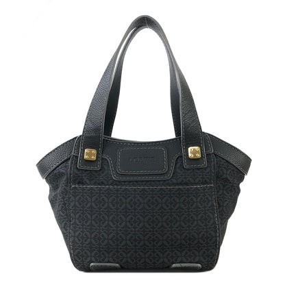 LOEWE Anagram 全圖案織物皮革手提包托特包黑色復古 f4cjh3 