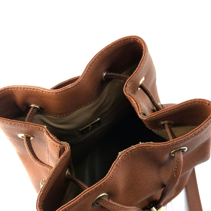 GIVENCHY logo motif front pocket drawstring crossbody leather shoulder bag brown vintage old x3v2dc