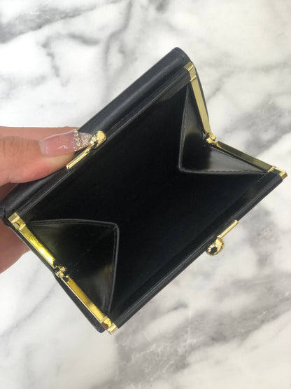 CELINE Macadam  PVC Leather Folded Wallet Black Vintage 5m3ywv