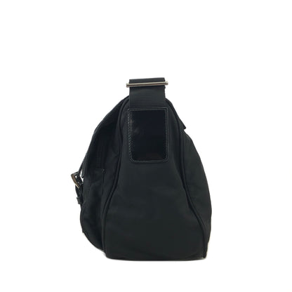 PRADA Triangle Logo Logo Motif Nylon Shoulder bag Black Vintage drwpjp