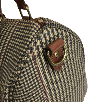 RALPH LAUREN Glen Check Handbag Boston bag Brown Vintage mgcf5g