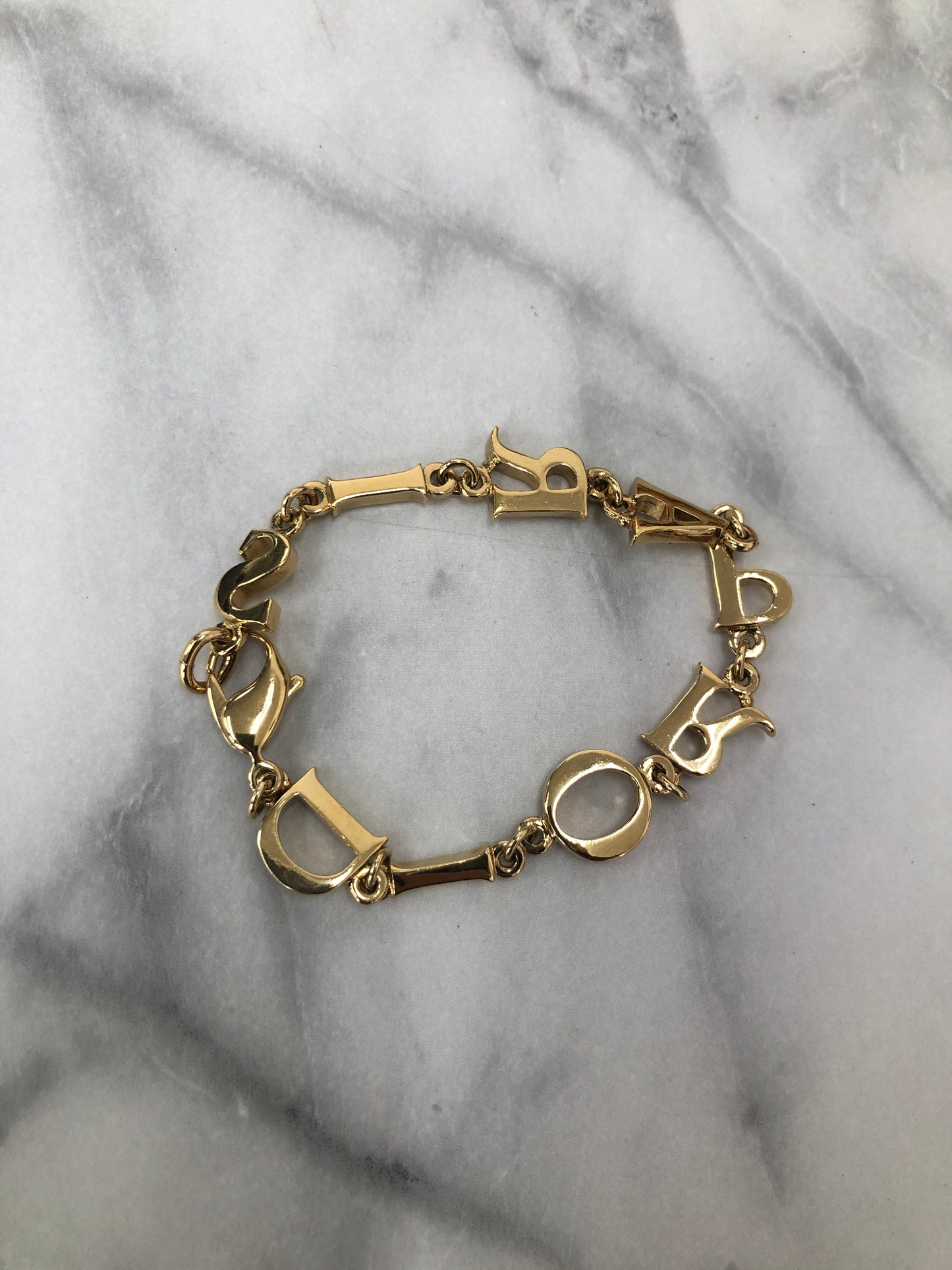 Christian Dior Logo Bracelet Gold Vintage iv6vwf