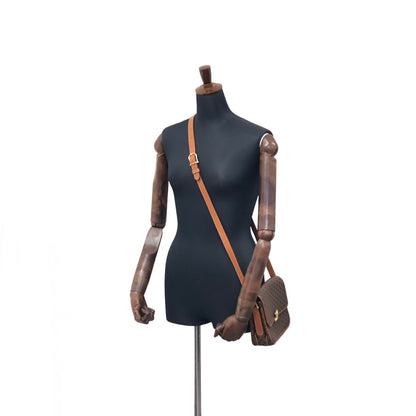 CELINE Macadam Triomphe Shoulder bag Brown Vintage 8c7giv