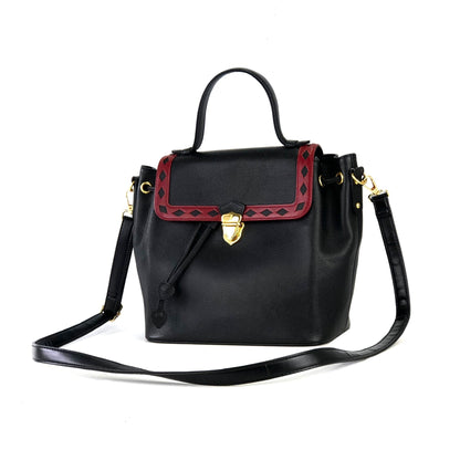 Yves Saint Laurent diamond cut YSL 2way leather shoulder bag handbag black vintage old axstfw