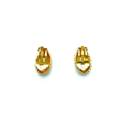 Yves Saint Laurent Stone Earrings Gold Vintage Old ktt4ug