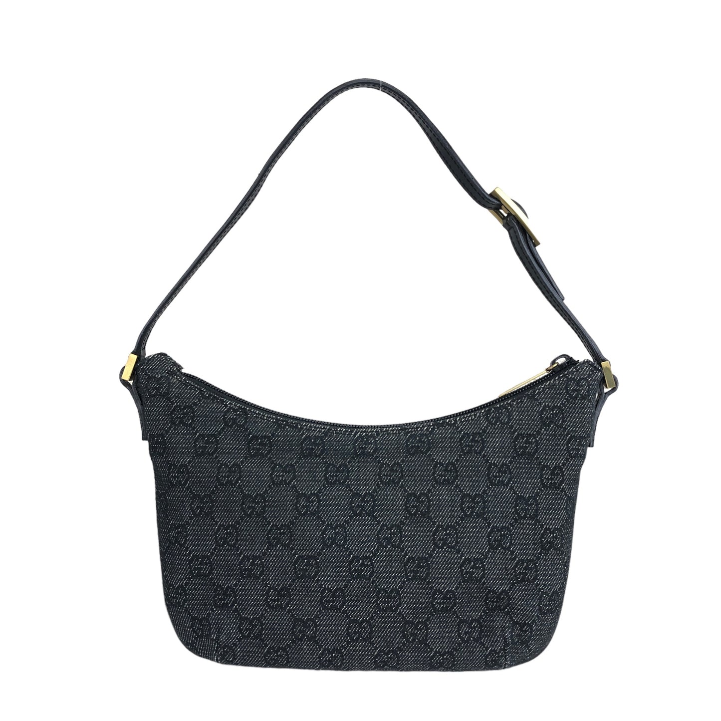 GUCCI GG Canvas Leather Small Handbag Hobobag Black Vintage 2egrki