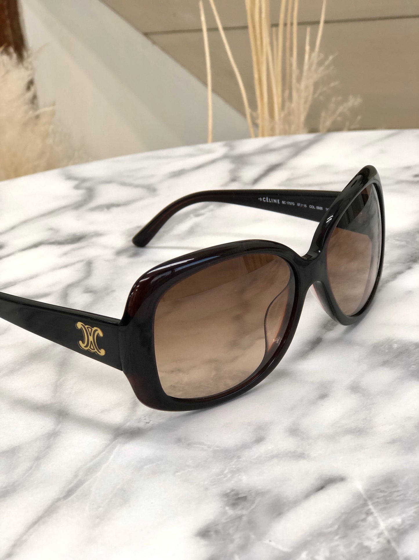 CELINE Triomphe Sunglasses Brown Vintage kyubn7