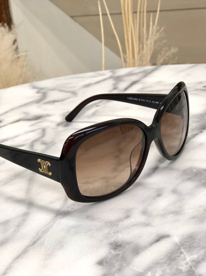 CELINE Triomphe Sunglasses Brown Vintage kyubn7