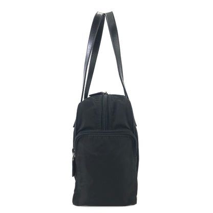 PRADA Triangle Logo Side Pocket Nylon Handbag Black Vintage z7gkye
