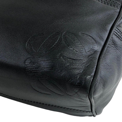 LOEWE Anagram Leather Handbag Black Vintage vpng2m