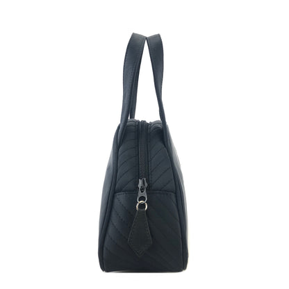 Yves Saint Laurent YSL Logo  Nylon Leather Handbag Black Vintage wx72aw