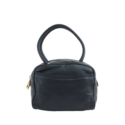 LOEWE Anagram Leather Handbag Black Vintage vpng2m