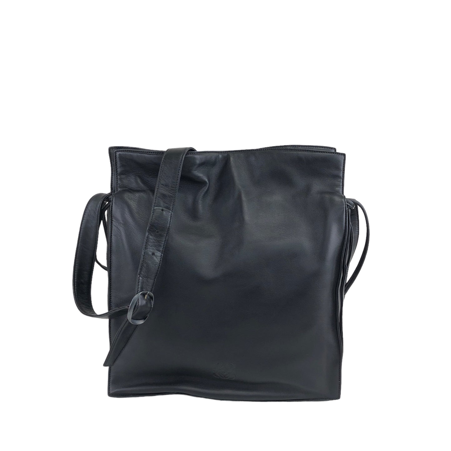 LOEWE Anagram Leather Drawstring Shoulder bag Black Vintage ic4c3b