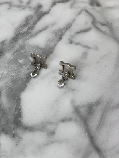 CELINE Blason Triomphe 耳環 銀色 復古 i24hgh 