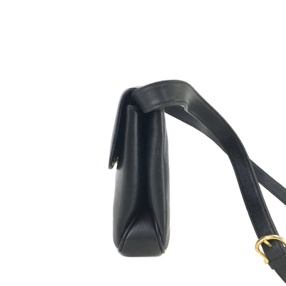 CELINE Triomphe 皮革斜背包 黑色 復古 2em4ef 