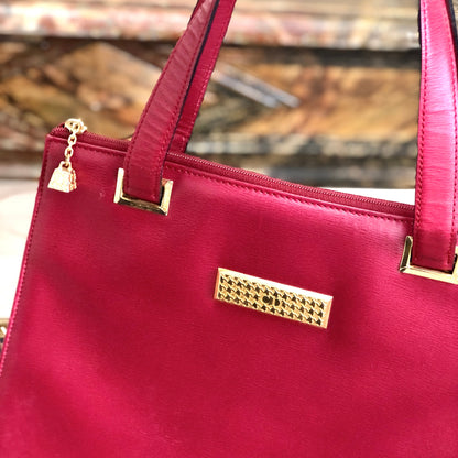 Christian Dior Leather Handbag Red gxtirp