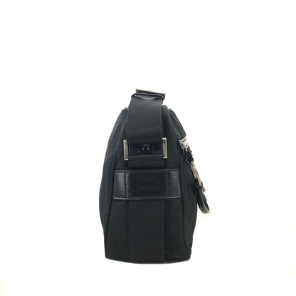 PRADA Triangle Logo Nylon Shoulder bag Black Vintage tfuabp
