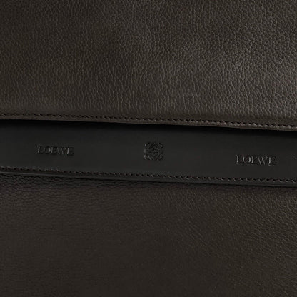 LOEWE Anagram Leather Shoulder bag Brown Vintage m5285j