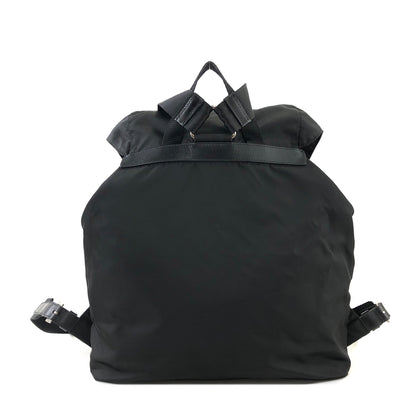 PRADA Triangle Logo Double pocket Nylon Backpack Black Vintage e2jimd