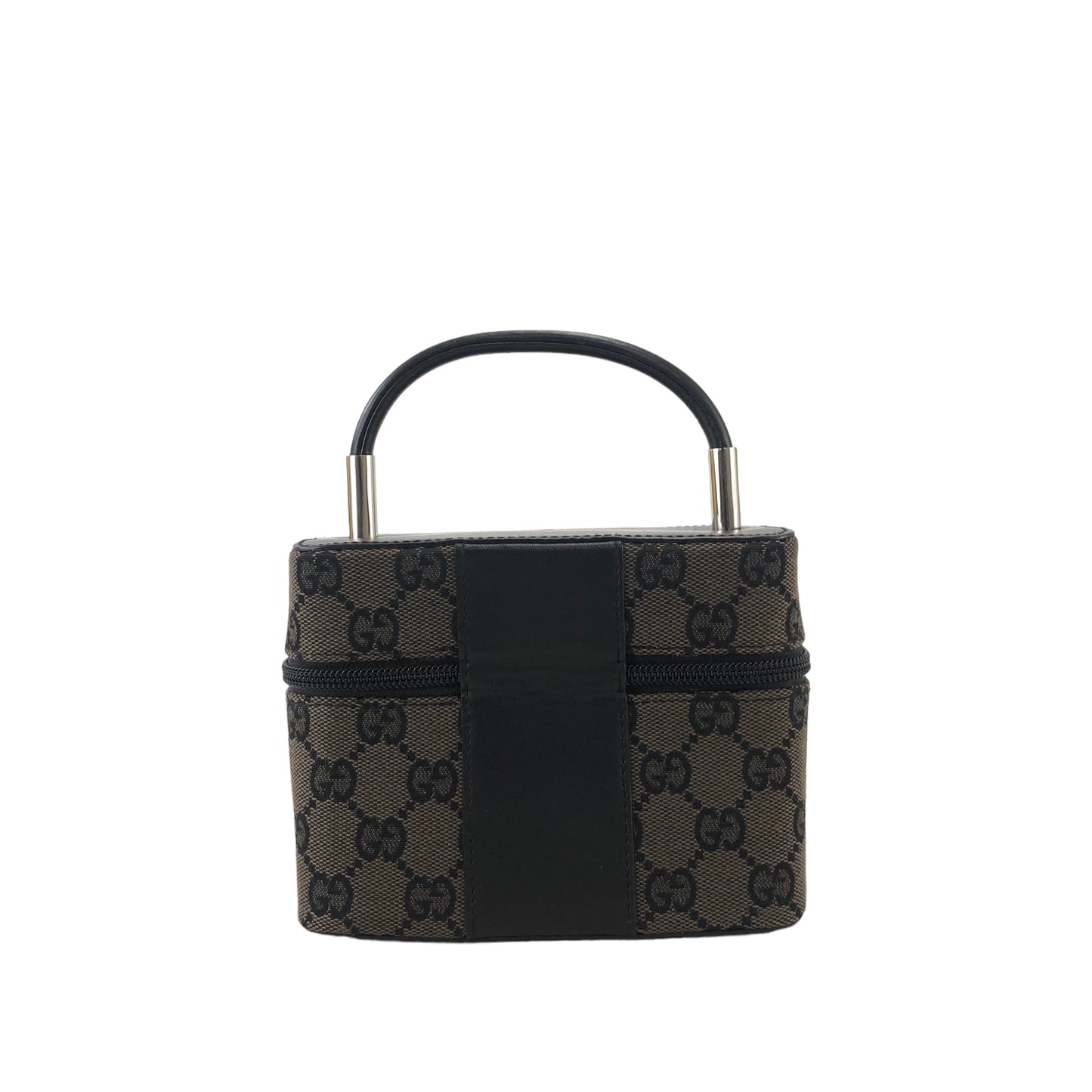 GUCCI GG Canvas Canvas Handbag Vanity bag Black Vintage d77w4y