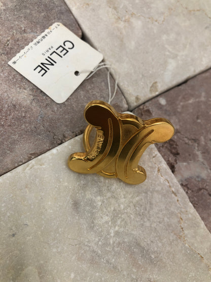 CELINE Triomphe 圍巾戒指 金色 復古 6y67hn 