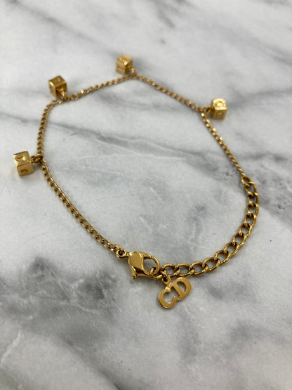 Christian Dior CD Logo Bracelet Gold Vintage 5fgxjr