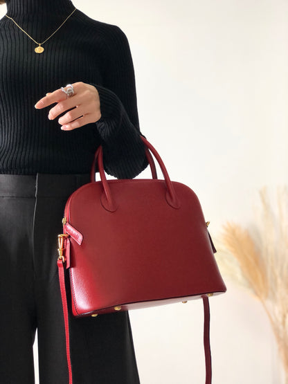 CELINE 皮革兩用手提包單肩包紅色復古 kpakv5 