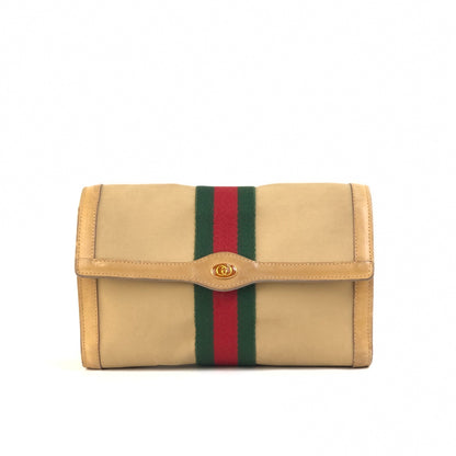 GUCCI Sherry line GG clutch bag beige vintage old Gucci sas3ug