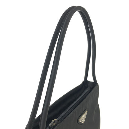 PRADA Triangle Logo Nylon Shoulder bag Black Vintage 4dws2a
