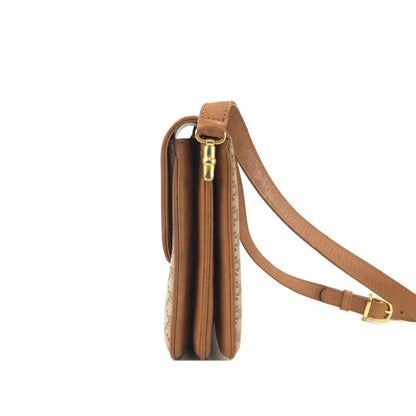 CELINE Macadam Blason Crossbody Shoulder bag Beige Vintage 3ucgmn