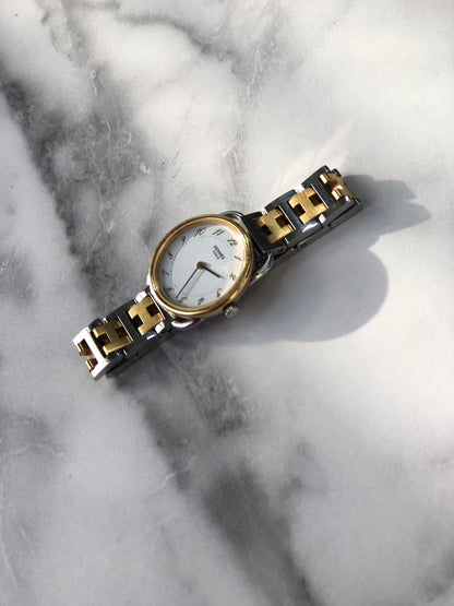 HERMES Arceau Steel Quartz Watch 784587 Silver Vintage 5v5ud6