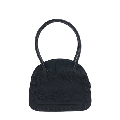 Yves Saint Laurent Cutout Leather Handbag Black Vintage v7x4d5