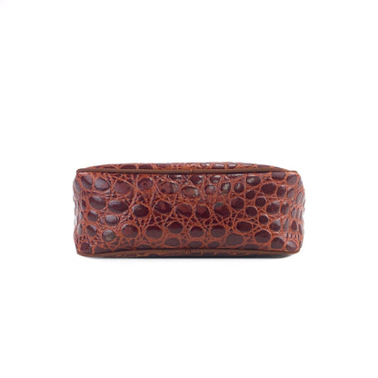 Salvatore Ferragamo Vala Ribbon 鱷魚壓花包 棕色 復古 舊款 x6i2ib