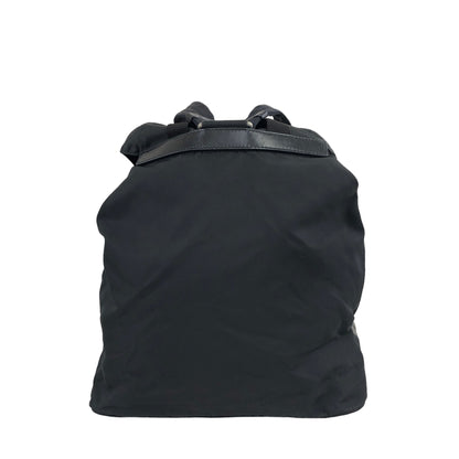 PRADA Triangle Logo Front Buckle Nylon Backpack Black Vintage vji7ea