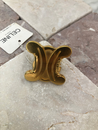 CELINE Triomphe 圍巾戒指 金色 復古 6y67hn 