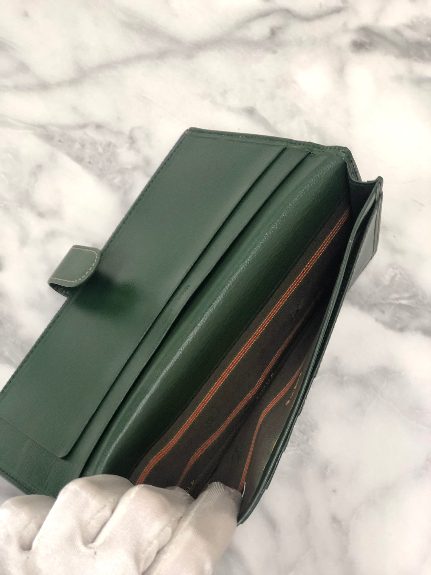 LOEWE Velazquez Leather Long Wallet Green Vintage j4d7xm