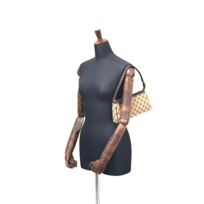 GUCCI Abbey D-Ring Canvas Handbag Brown Vintage hxy2td