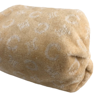 CELINE Macadam Triomphe Pile Fabric Pouch Beige White Vintage dbsuuk