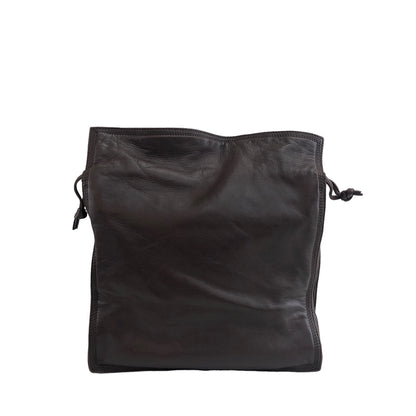 LOEWE Anagram 皮革抽繩單肩包棕色復古 ydkgd6 