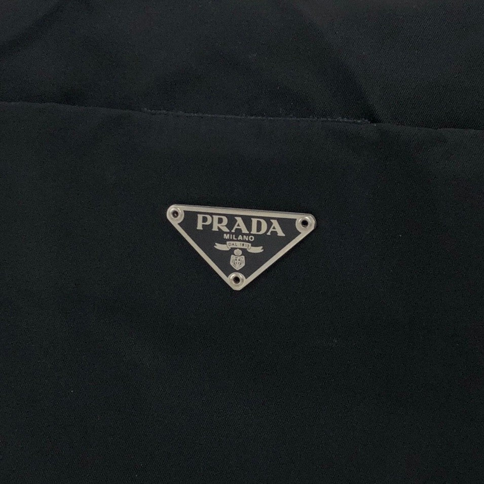 PRADA Triangle Logo Nylon Shoulder bag Black Vintage 84edy4