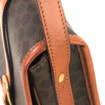 CELINE Macadam Flap Front belt Crossbody Shoulder bag Brown Vintage Old CELINE vhgz5e