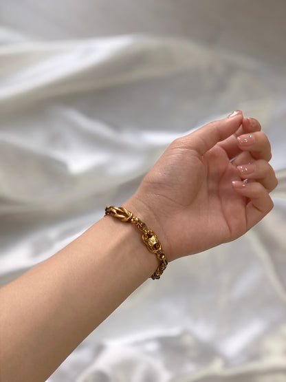 CELINE Triomphe Bracelet Gold Vintage yrm7ma