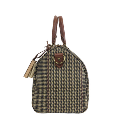 RALPH LAUREN Glen Check Handbag Boston bag Brown Vintage mgcf5g