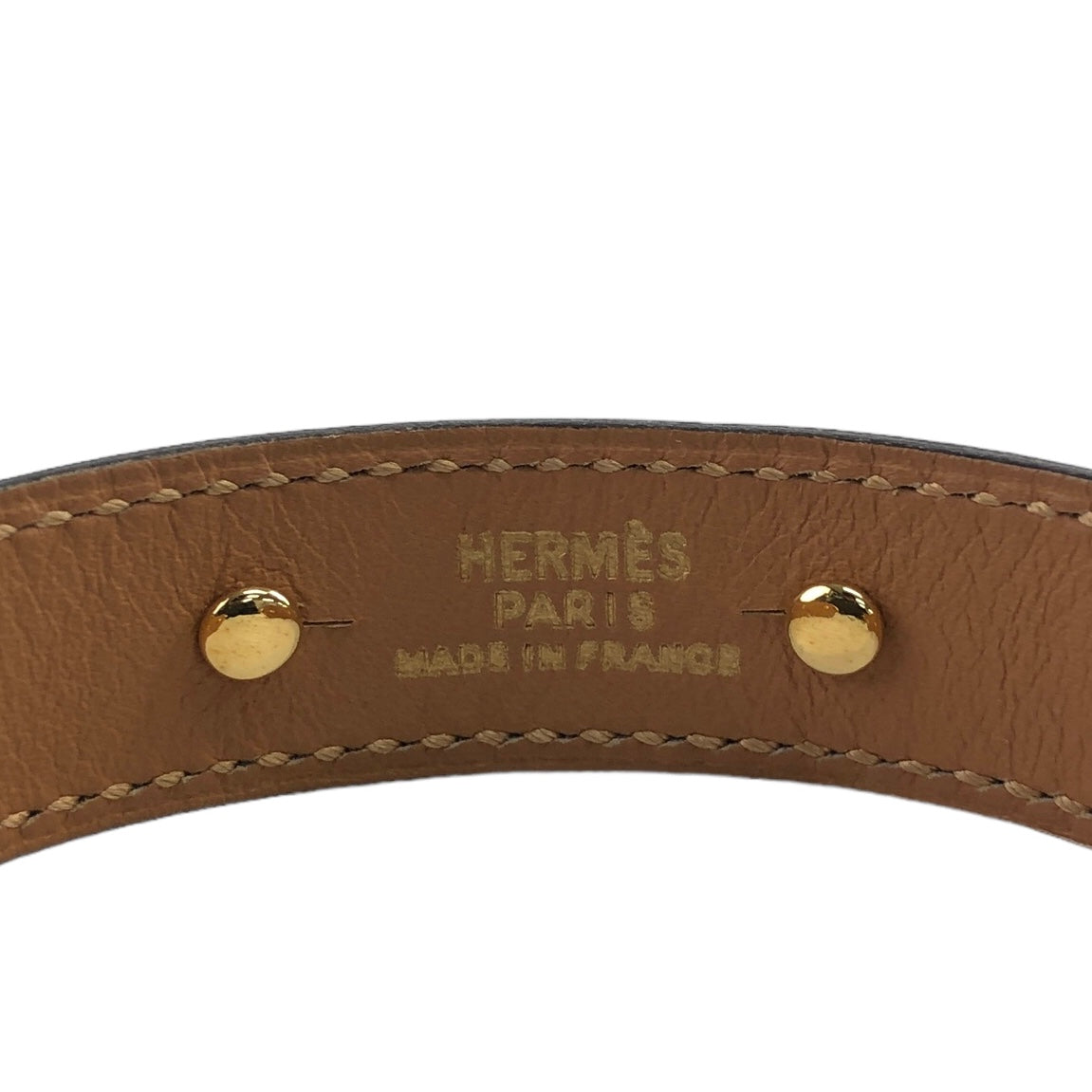 HERMES Chaine d'ancre Leather Bangle Black×Gold Vintage i5kvpf