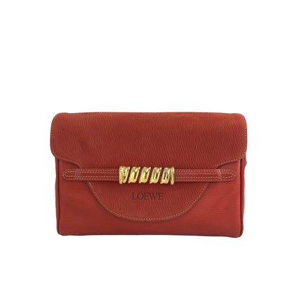 LOEWE Velazquez Leather Clutch bag Red Vintage jhugfx