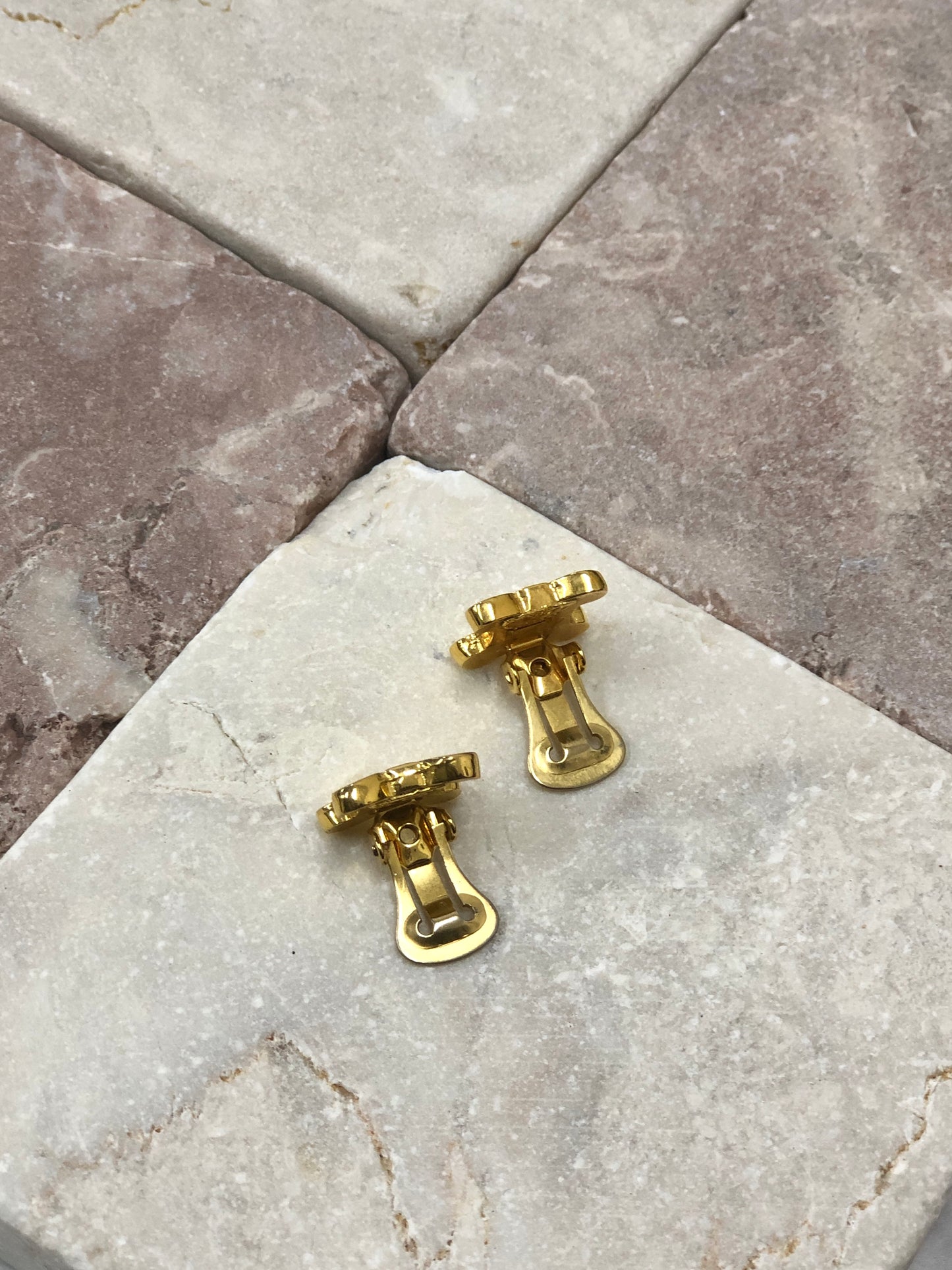 CELINE Triomphe Earrings Gold Vintage cz4phc